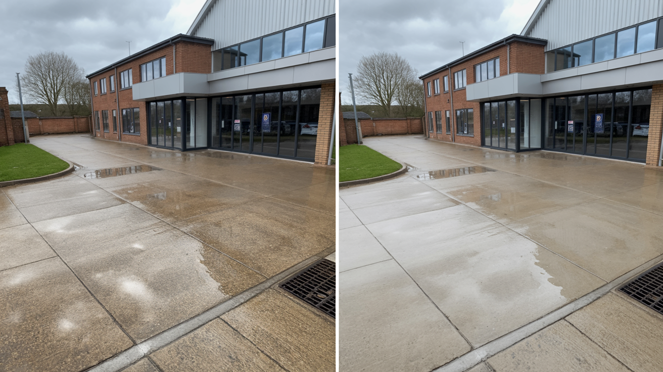 Entrance & Forecourt before and after