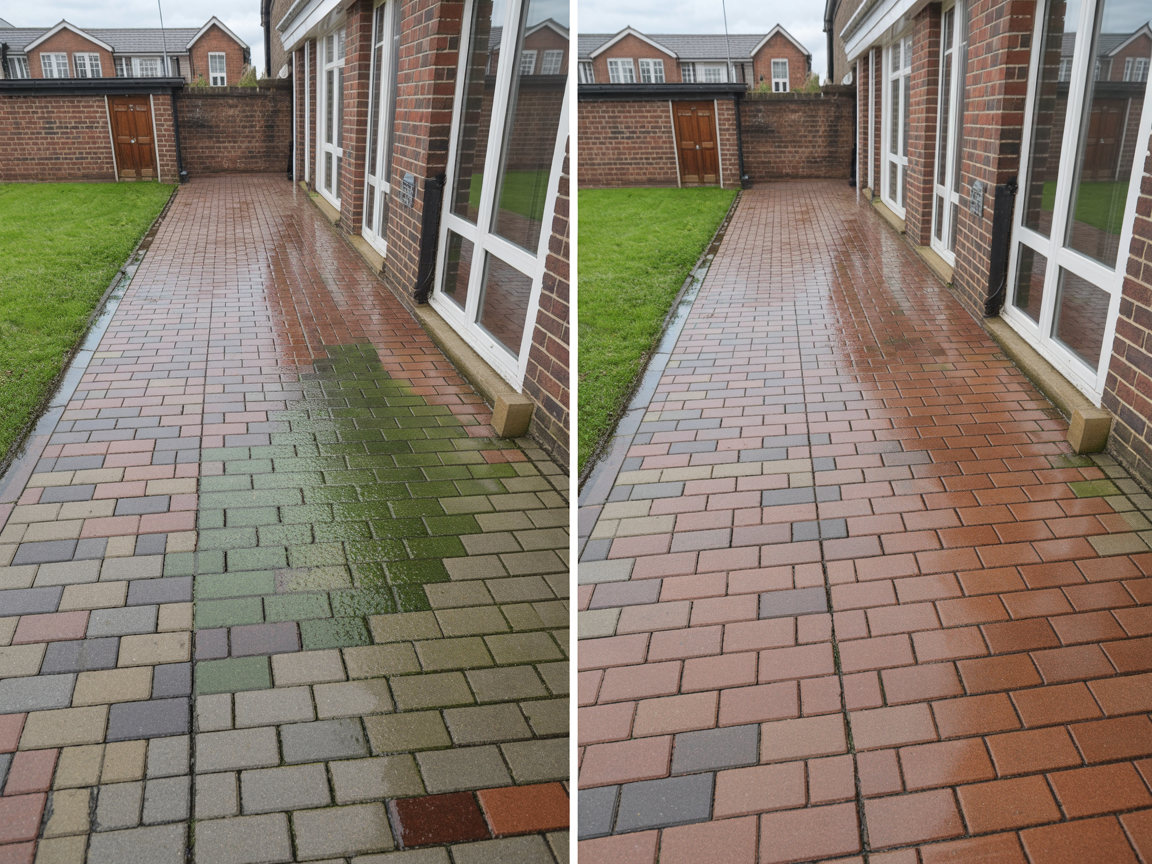 Patio & Walkway Cleaning before and after