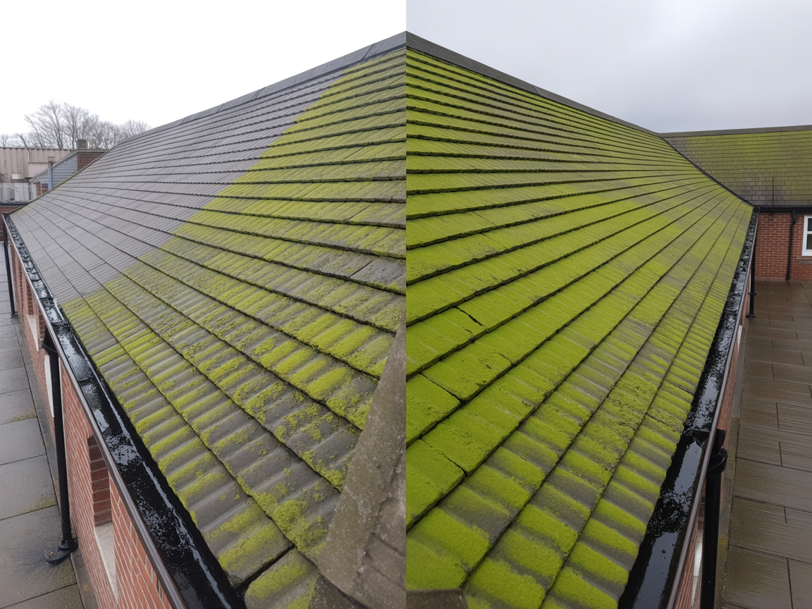 Roof cleaning result